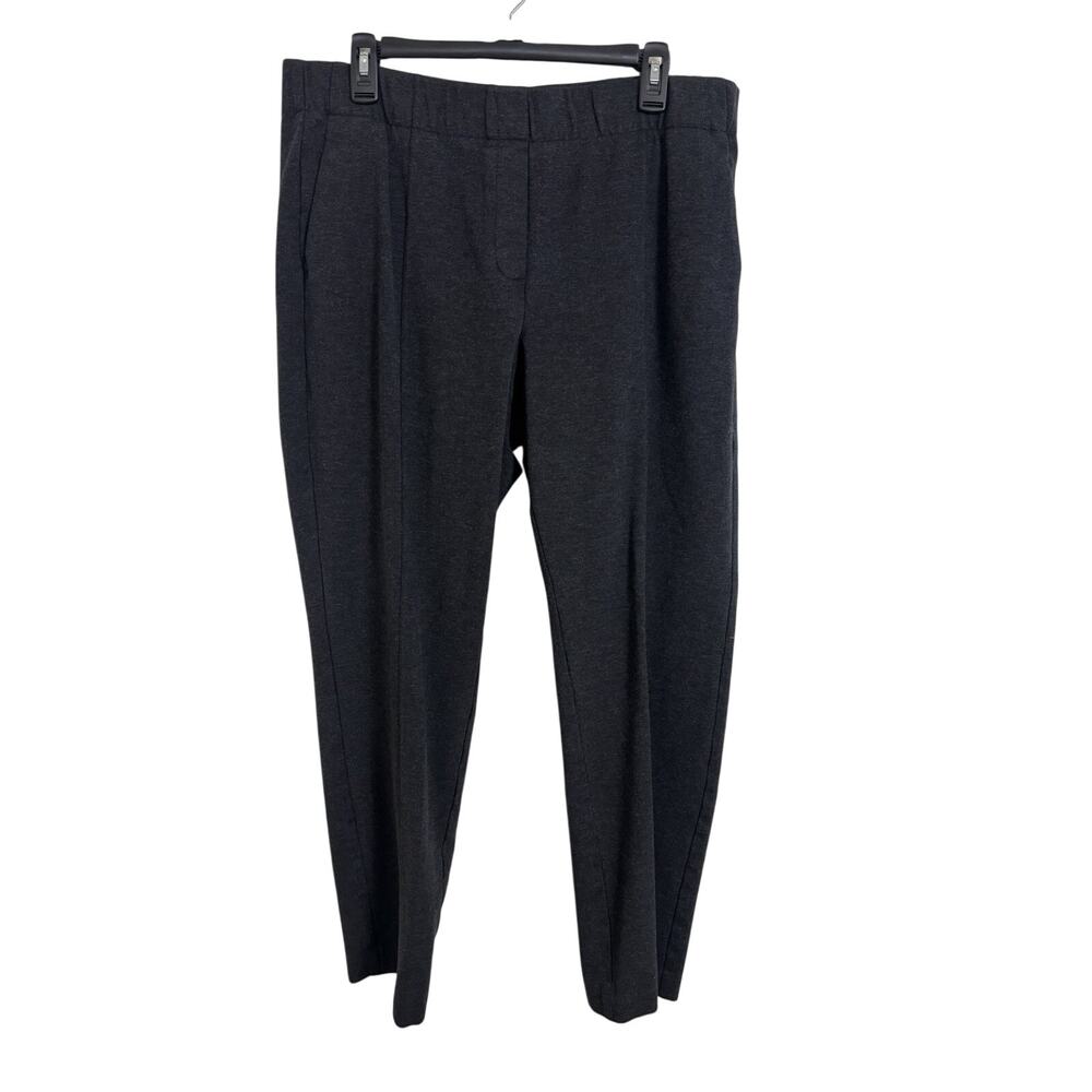 J Jill Dark Gray Ponte Pull On Slim Trousers Size Large Tall Office Classic